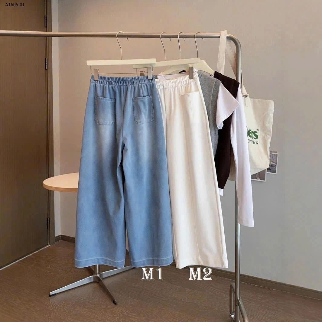 QUẦN ỐNG RỘNG - sỉ màu trắng 245k / màu xanh 265k