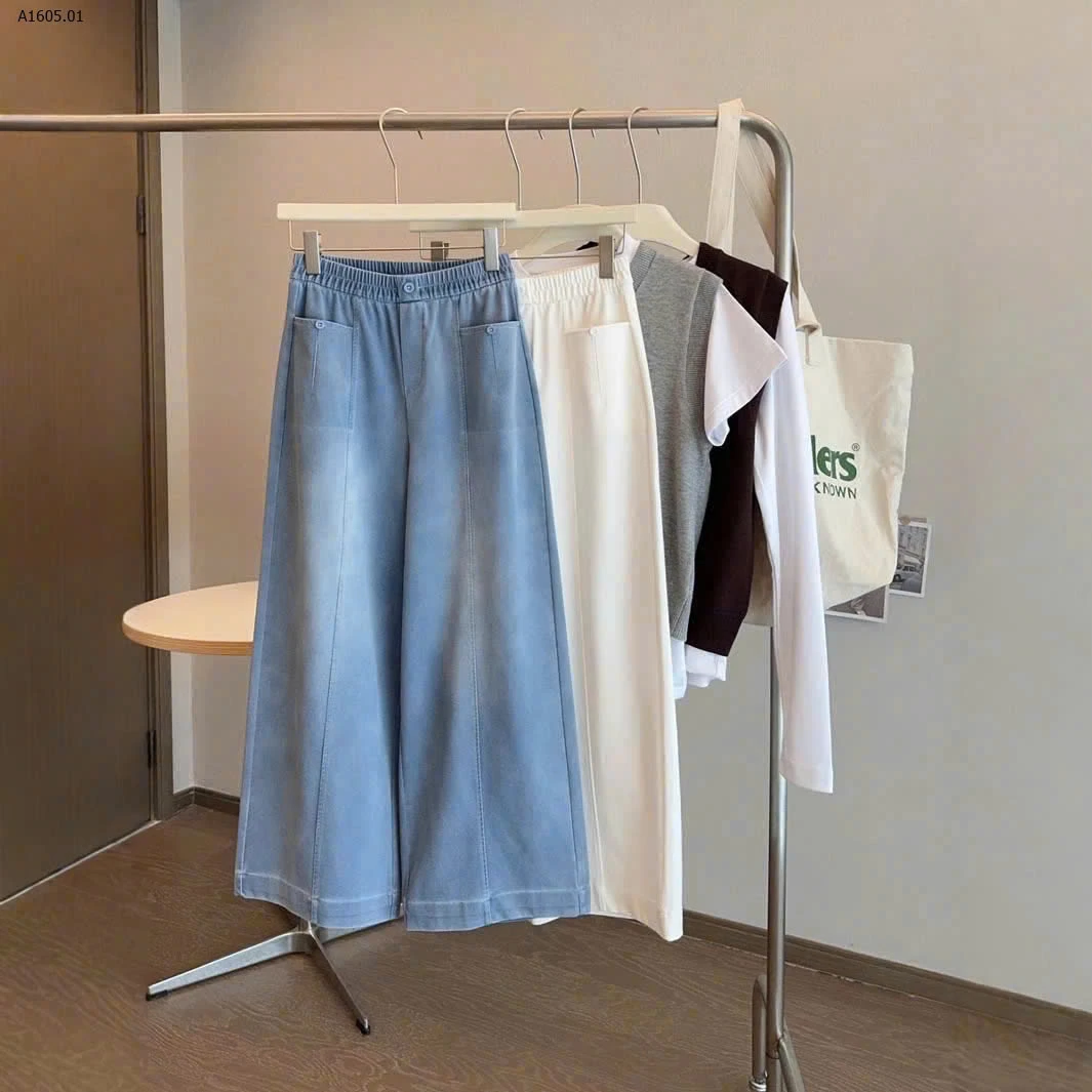 QUẦN ỐNG RỘNG - sỉ màu trắng 245k / màu xanh 265k