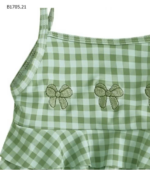 BỘ BƠI 2 DÂY KẺ CARO CHO BÉ GÁI  -sỉ 155k