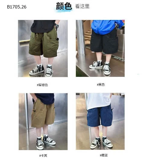 QUẦN SHORT TÚI HỘP BÉ TRAI-sỉ 100k