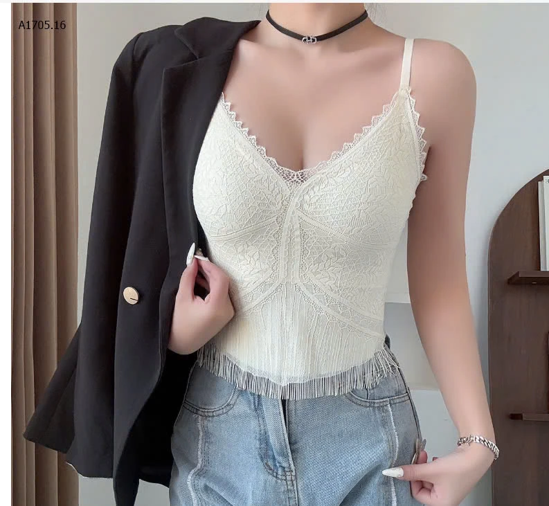 ÁO 2 DÂY PHỐI REN KÈM ĐỆM NGỰC-sỉ 95k