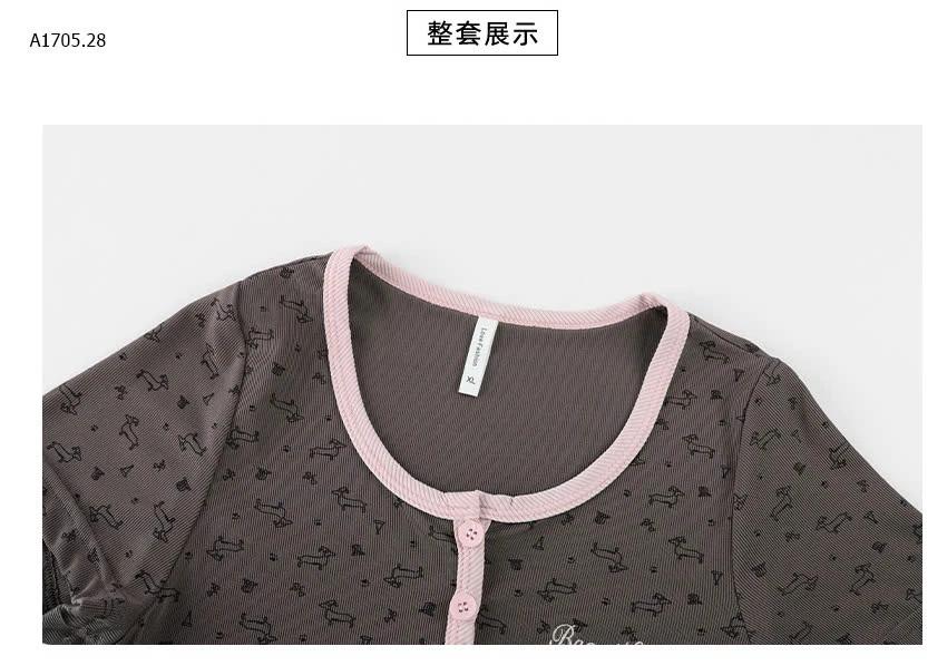 SET BỘ NGỦ CỘC TAY HỌA TIẾT NỮ-sỉ 133k