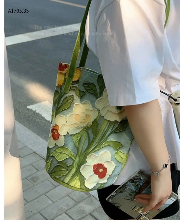 TÚI XÁCH HOA 3D VINTAGE-sỉ 55k