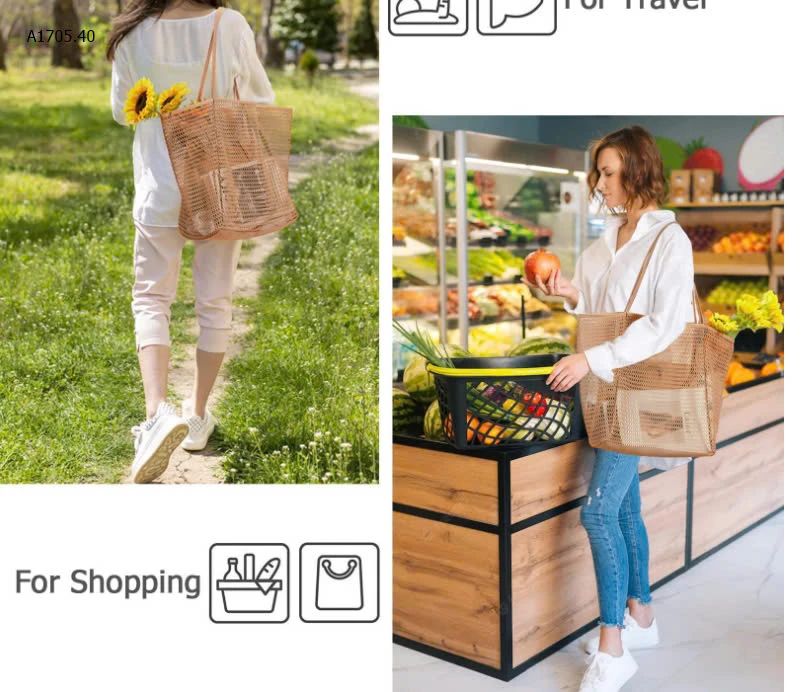 TÚI LƯỚI ĐI BIỀN-sỉ 85k