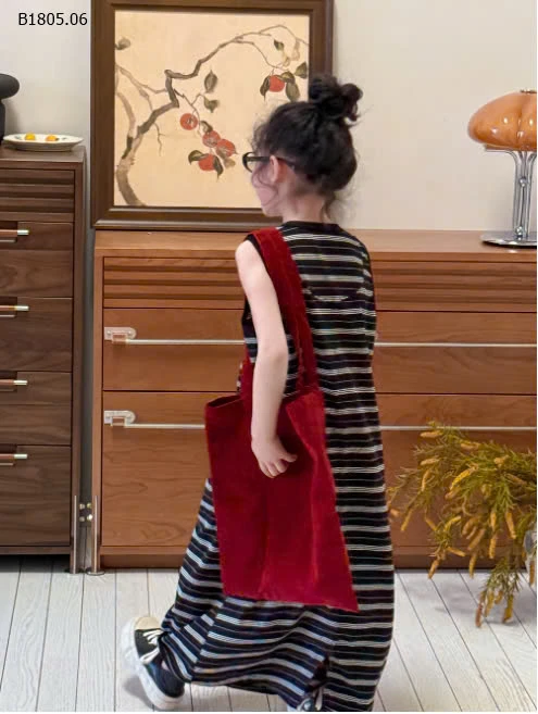 Váy suông kẻ dáng dài  BG  -Sỉ 175k