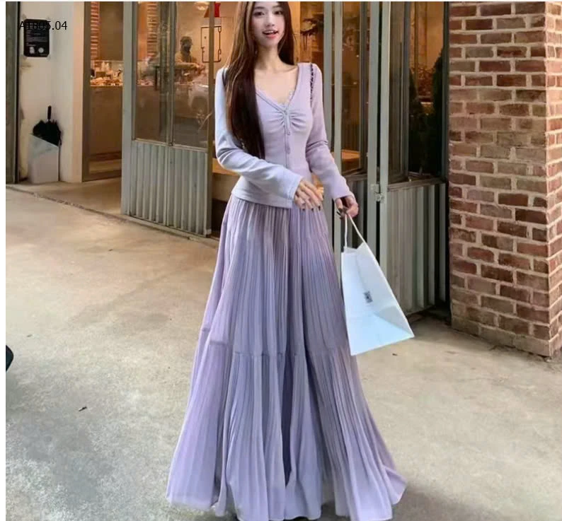 CHÂN VÁY XẾP LY DÁNG DÀI  - sỉ 186k