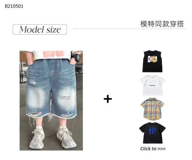 QUẦN SHORT JEAN RÁCH TUA DUA CÁ TÍNH BT-Sỉ 170k