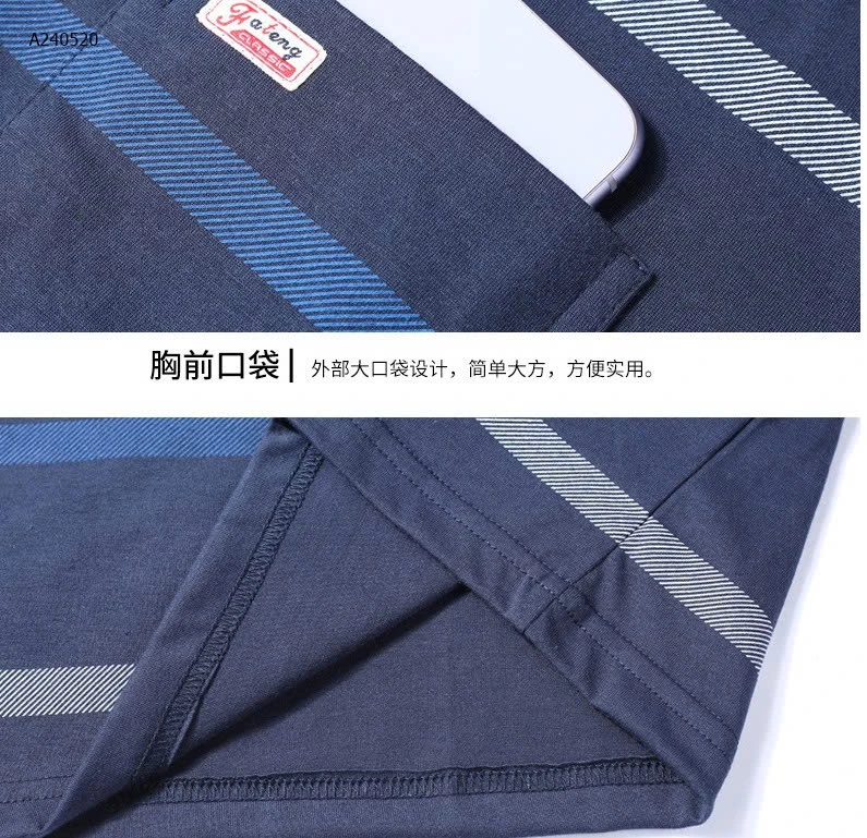 ÁO THUN KẺ CỔ TRÒN NAM TRUNG NIÊN  - sỉ 89k