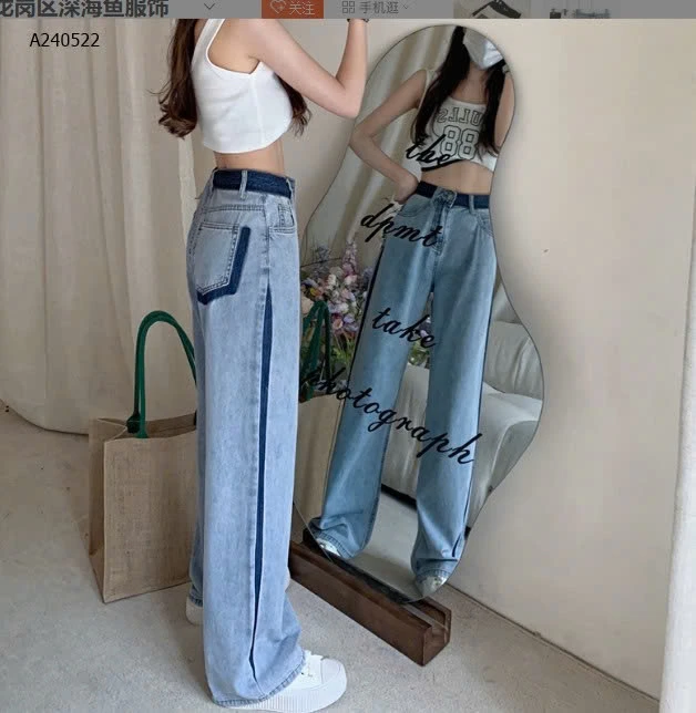 QUẦN JEAN SUÔNG PHỐI VIỀN  - sỉ 138k