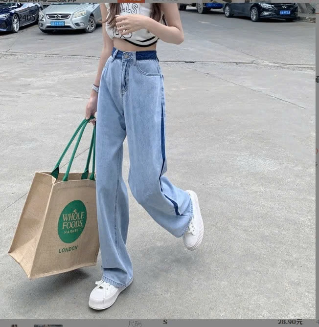 QUẦN JEAN SUÔNG PHỐI VIỀN  - sỉ 138k