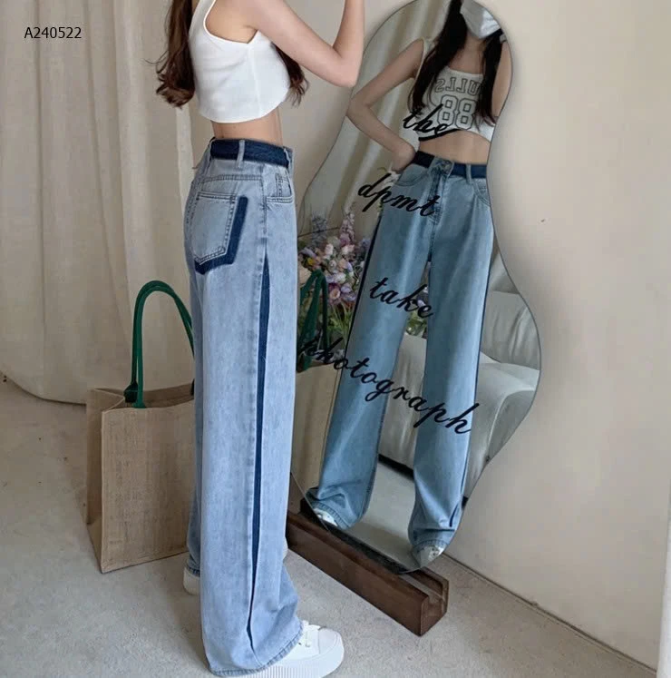 QUẦN JEAN SUÔNG PHỐI VIỀN  - sỉ 138k