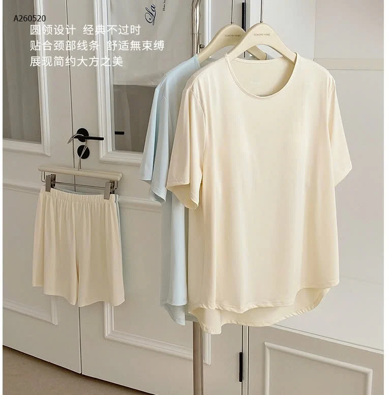 BỘ MẶC NHÀ TRƠN MÀU KÈM ĐỆM NGỰC CHO NỮ- sỉ 185k