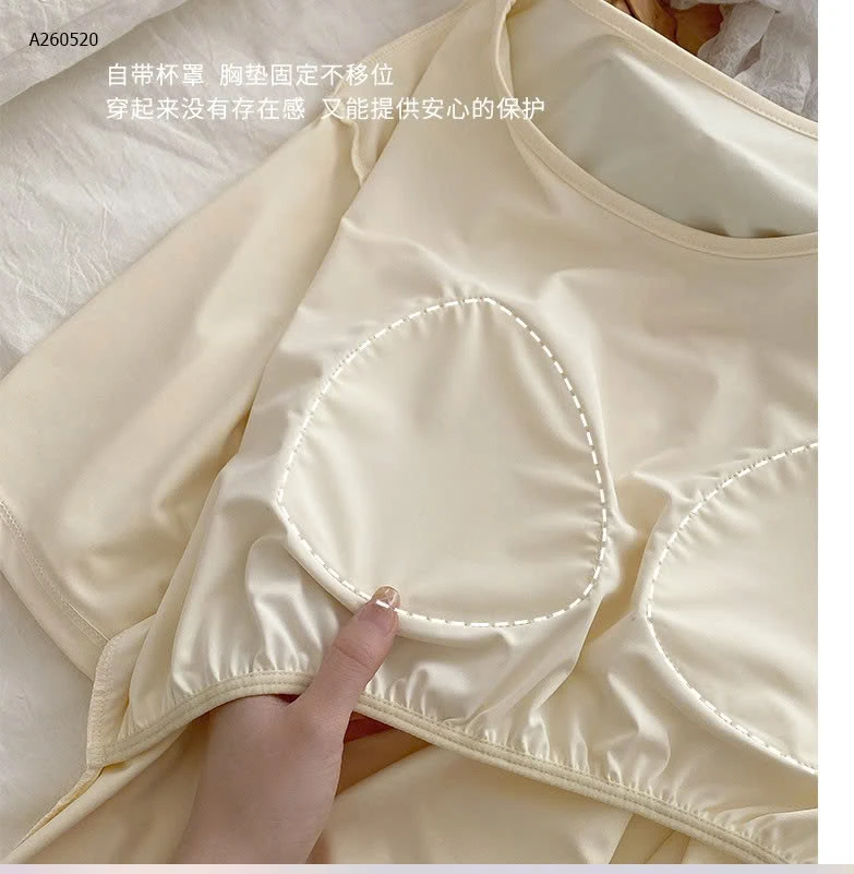 BỘ MẶC NHÀ TRƠN MÀU KÈM ĐỆM NGỰC CHO NỮ- sỉ 185k