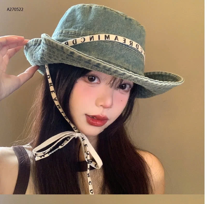 MŨ JEAN CAO BỒI CÓ DÂY ĐEO KOREA  - sỉ 85k