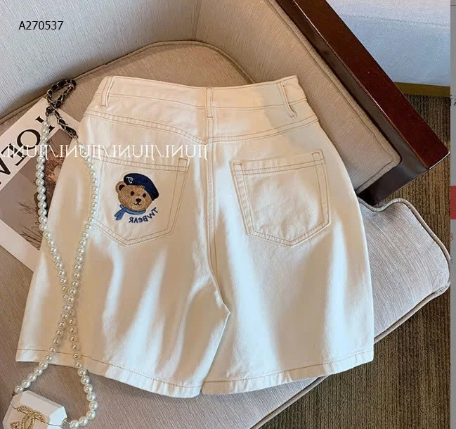 QUẦN SHORT TRẮNG THÊU GẤU BEAR-Sỉ 110k