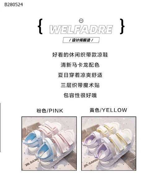 DÉP SANDAL PHỐI MÀU CHO BÉ  -Sỉ 26-30: 139k 31-36: 147k