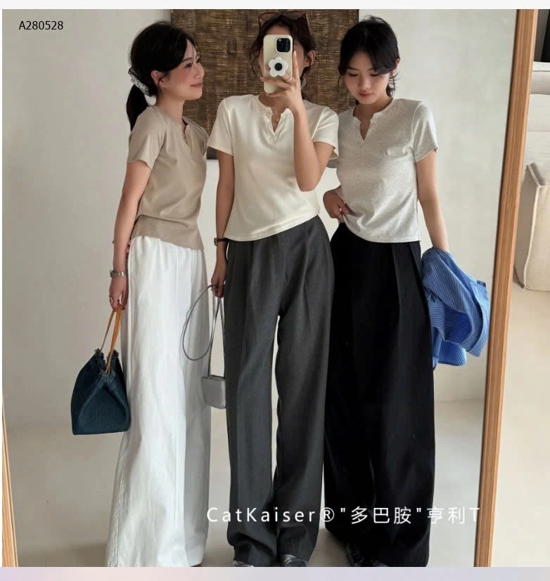 ÁO THUN CỔ V CATKAISER CHO NỮ - sỉ 115k