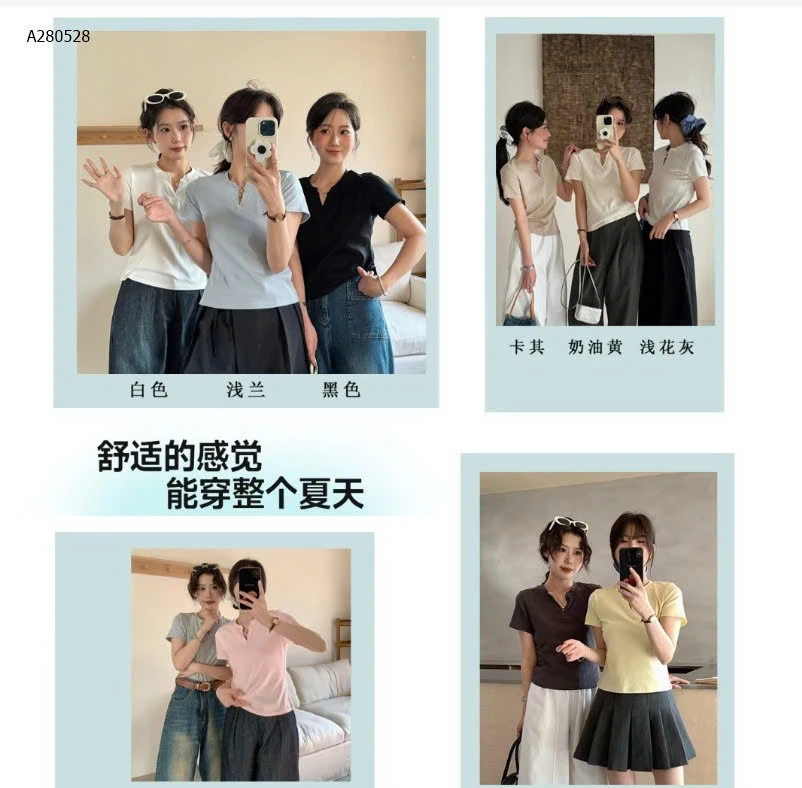 ÁO THUN CỔ V CATKAISER CHO NỮ - sỉ 115k