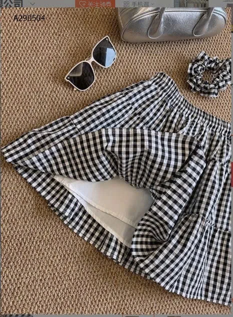 CHÂN VÁY KẺ CARO DÁNG CHỮ A NỮ - sỉ 130k