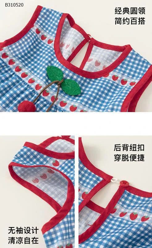 VÁY 2 DÂY KẺ CARO M.BANG  BG-Sỉ  173k 