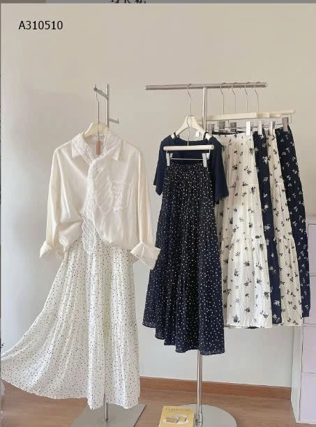 CHÂN VÁY HOA NHÍ DÁNG DÀI NỮ - sỉ 142k