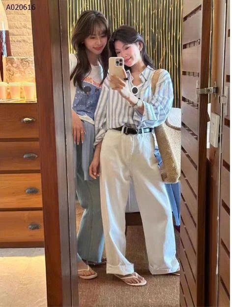 ÁO SƠ MI KẺ XANH BẢN TO CHO NỮ -sỉ 183k