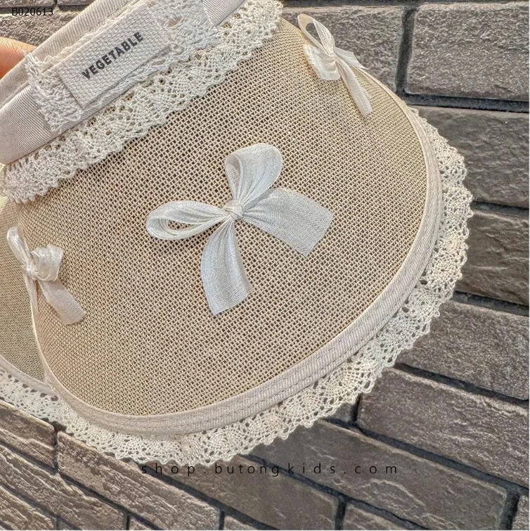 MŨ CHỐNG NẮNG NỬA ĐẦU PHỐI REN NƠ CHO BÉ  -sỉ 100k