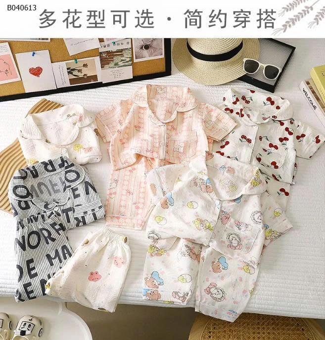 BỘ PIJAMA ÁO CỘC QUẦN DÀI CHO BÉ - Sỉ 80-110: 82K  120-140: 96K