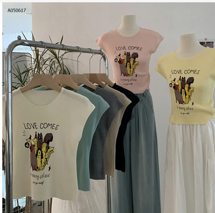 ÁO TAY NGẮN IN HÌNH CUTE CHO NỮ  - sỉ 105k