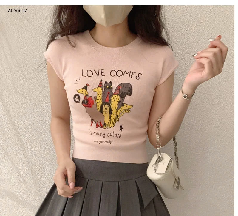 ÁO TAY NGẮN IN HÌNH CUTE CHO NỮ  - sỉ 105k