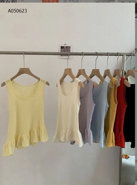 ÁO BA LỖ CỔ VUÔNG VIỀN BÈO NỮ  - sỉ 121k