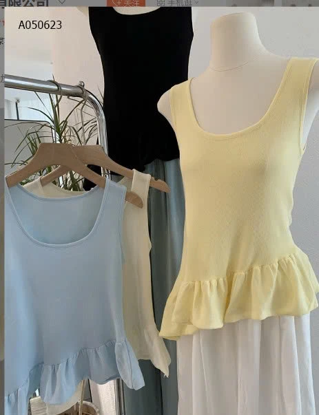 ÁO BA LỖ CỔ VUÔNG VIỀN BÈO NỮ  - sỉ 121k