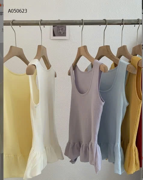 ÁO BA LỖ CỔ VUÔNG VIỀN BÈO NỮ  - sỉ 121k