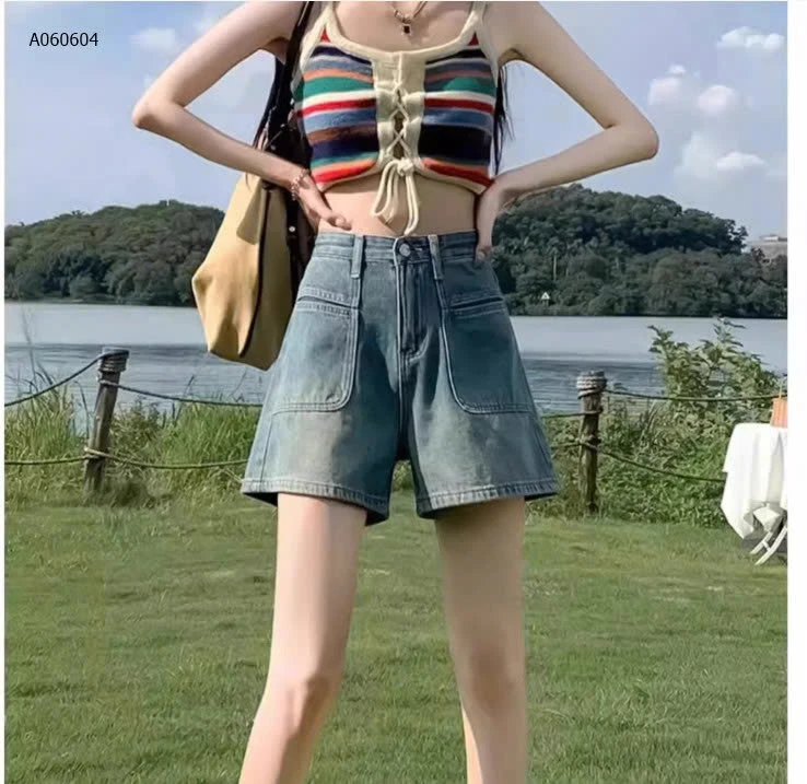 Quần short jeans cạp cao- sỉ 120k