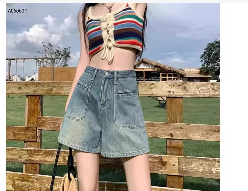 Quần short jeans cạp cao- sỉ 120k