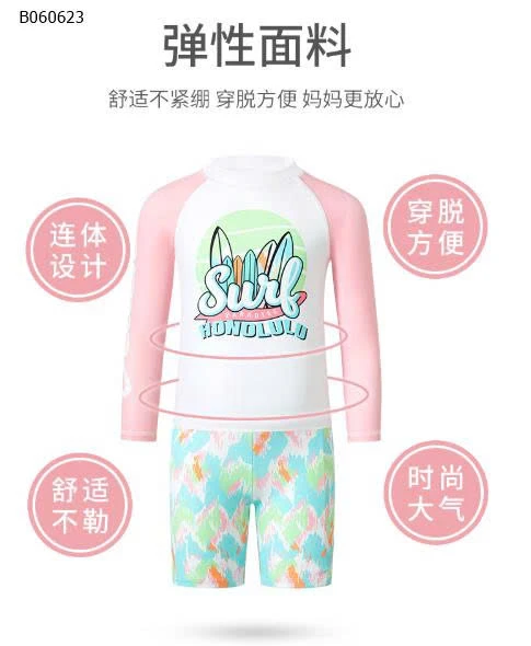 SET BƠI 3 CHI TIẾT KÈM MŨ CHO BÉ HÃNG YLIKE - sỉ 215k