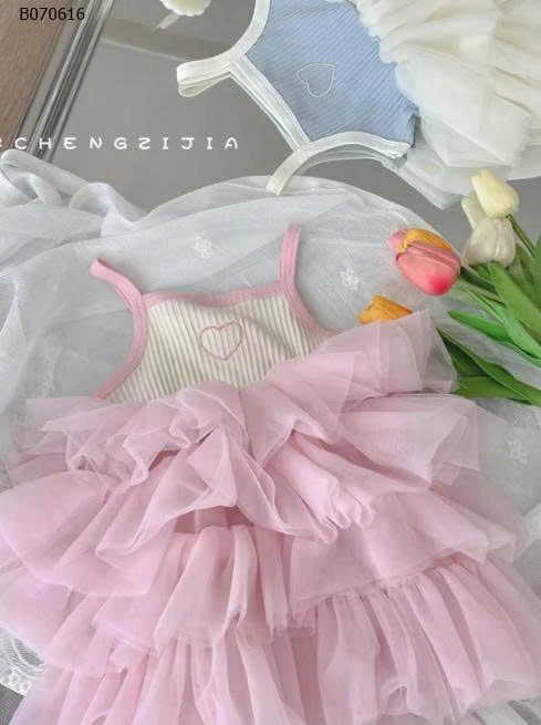 VÁY 2 DÂY PHỐI BÈO TẦNG  BG-sỉ 99k