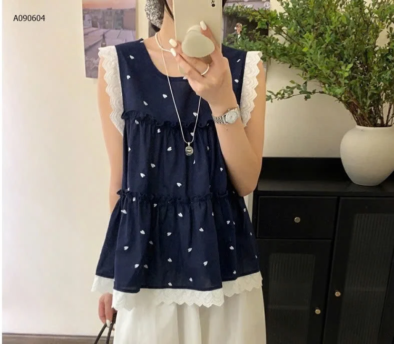 ÁO NỮ PHỐI REN KHÔNG TAY - sỉ 160k