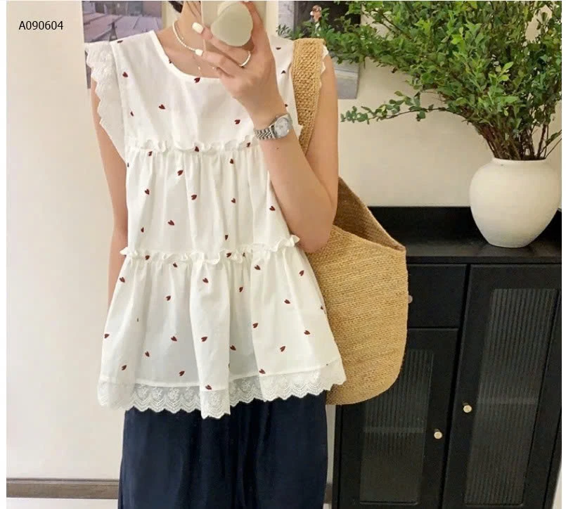 ÁO NỮ PHỐI REN KHÔNG TAY - sỉ 160k
