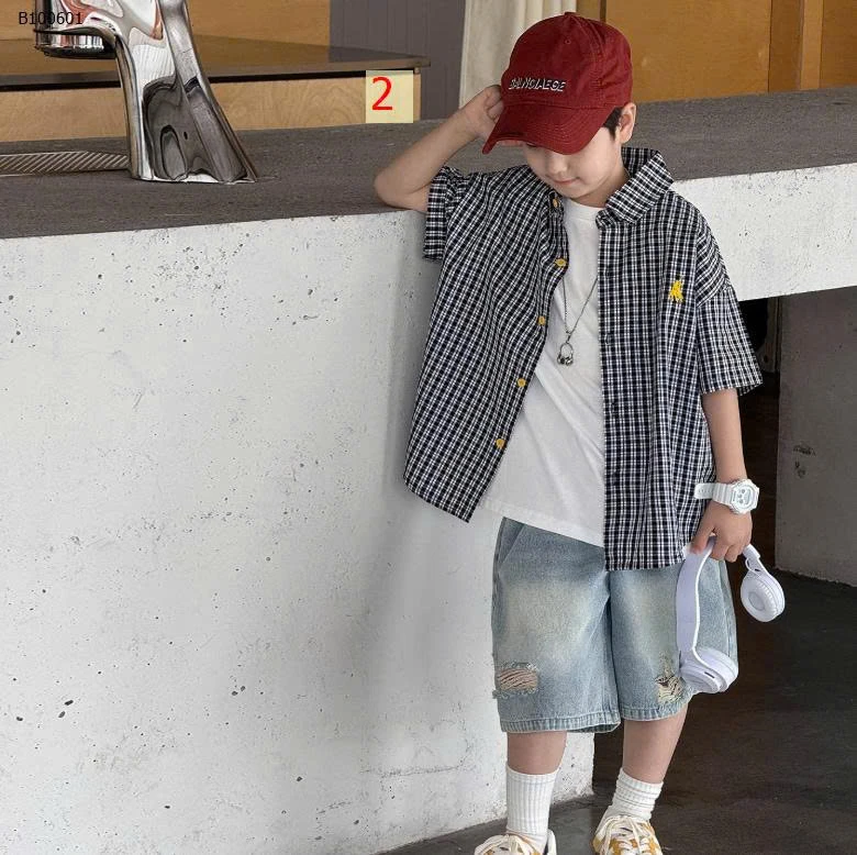 ÁO SƠ MI KẺ CARO AOAOKIDS BT - sỉ 150k