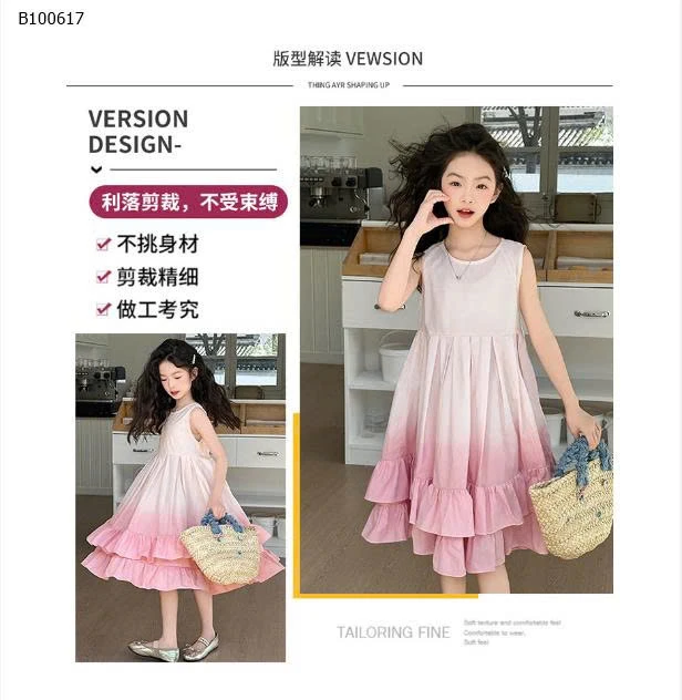 VÁY PHA MÀU BÉ GÁI SZ LỚN-sỉ 225k