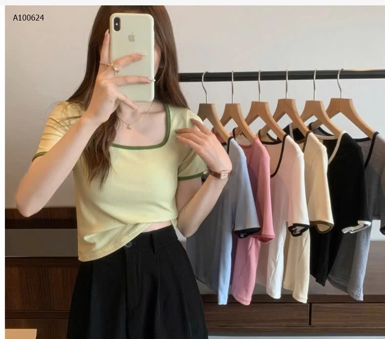 ÁO THUN CỔ VUÔNG NỮ - sỉ 90k