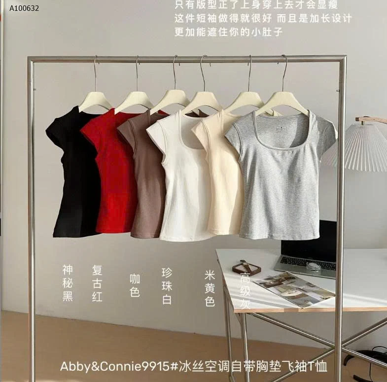 ÁO THUN TAY NGẮN KÈM ĐỆM NGỰC ABBY&CONNIE-Sỉ 109k 
