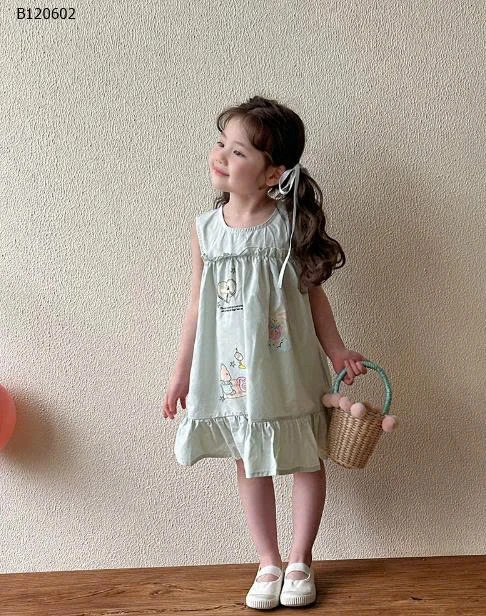 Váy thô họa tiết đáng yêu bé gái-Sỉ 130k