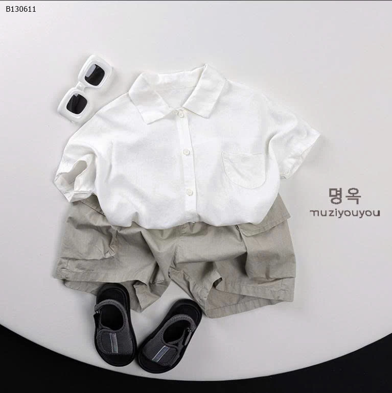 ÁO SƠ MI CỘC TAY CHO BÉ TRAI-Sỉ 150k