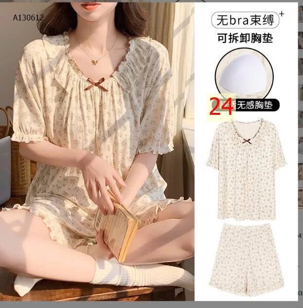 Bộ ngủ váy ngủ mặc nhà cho nữ -154k