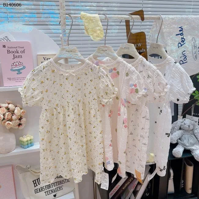 Váy tay bồng cho bé gái-Sỉ giá  sz 80-120   giá 58k sz 130-160  giá  68k 