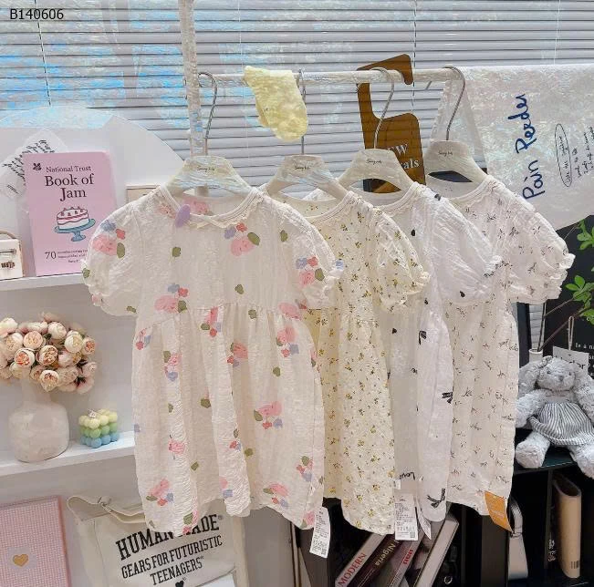 Váy tay bồng cho bé gái-Sỉ giá  sz 80-120   giá 58k sz 130-160  giá  68k 