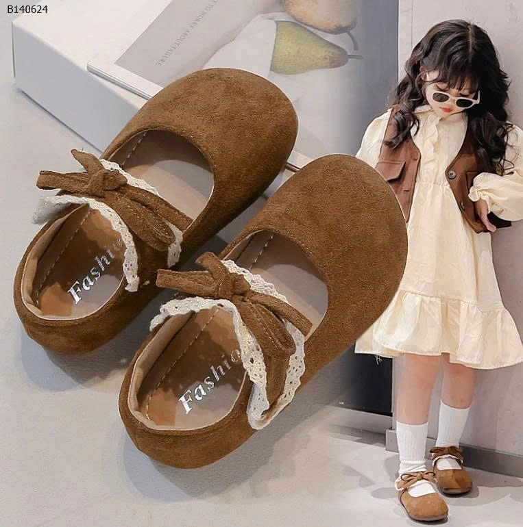 GIÀY BÚP BÊ DA PHỐI REN NƠ CHO BÉ GÁI- Sỉ sz 22-28: 122k sz 29-34: 132k