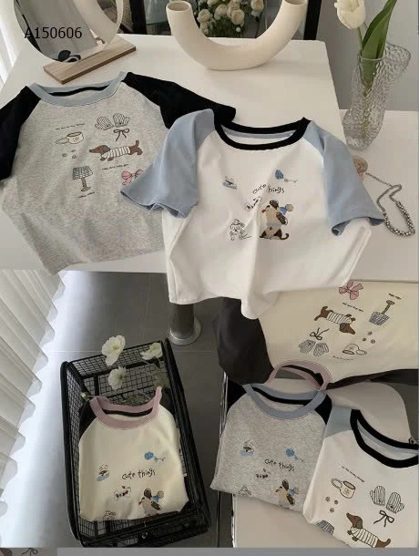 CROPTOP THÊU PHỐI MÀU TAY - sỉ 122k